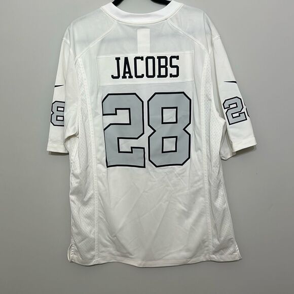 Nike NFL Mens White On Field Raiders Josh Jacobs Short Sleeve Game‎ Jersey Large - Picture 7 of 9